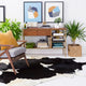 Surya Duke DUK-1002 Hide, Leather & Fur Area Rug, Dark Brown, 5' Square