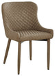 Benzara BM288160 16" Modern Dining Chair, Beige Vegan Faux Leather, Metal Legs