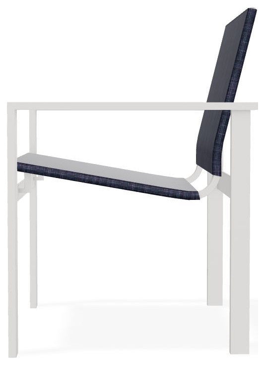Tribeca Sling Outdoor Stackable Armchair, Moments Navy/Snow