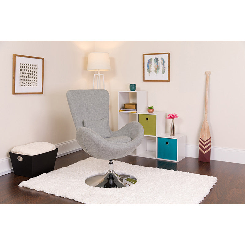 Light Gray Fabric Egg Series Side Chair