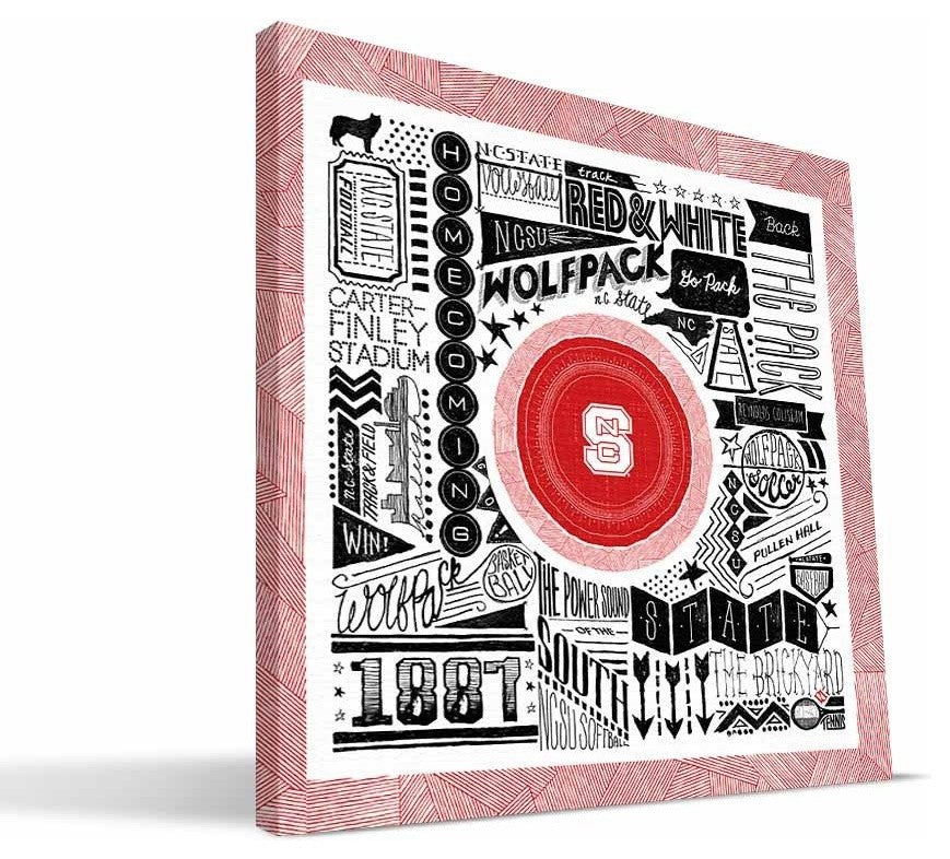NCS Wolfpack Pictograph Canvas Print, 16"x16"