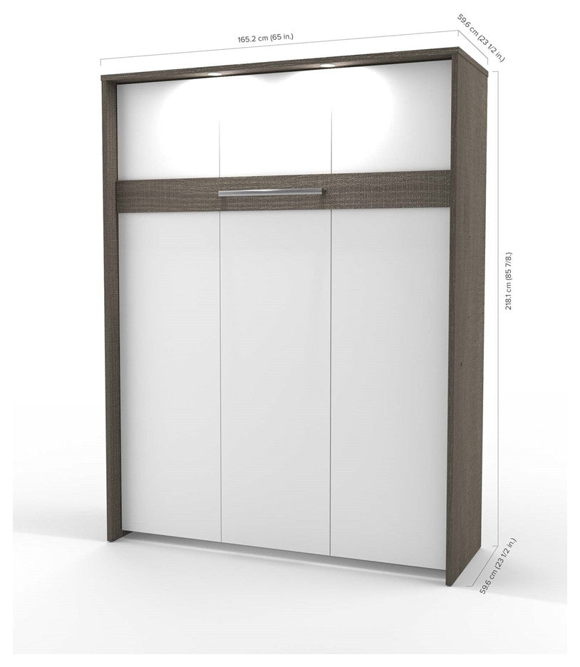 Elite 104 Queen Wall Bed kit, Bark Gray and White