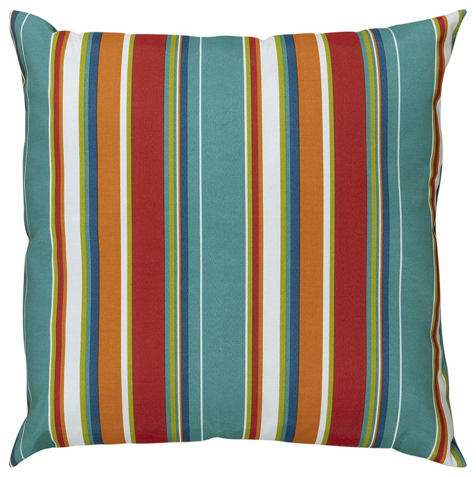 Teal Brown Irregular Striped Throw Pillow
