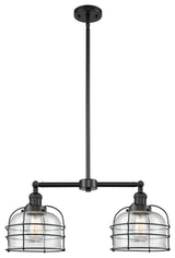 INNOVATIONS LIGHTING 209-BK-G74-CE-LED Large Bell Cage 2 Light Chandelier