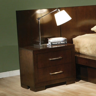 Wood Nightstand with 2 Drawers, Cappuccino