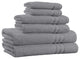100% Cotton 6-Piece Bath Towel Set - 650 GSM - Made in India, Grey