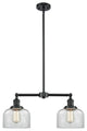 Large Bell 2-Light LED Chandelier, Oil Rubbed Bronze, Glass: Clear