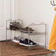 Stackable Two-Tier Metal Shoe Rack for Closet Storage, Silver