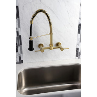 Gourmetier GS818XDL-P Concord 2-Handle Wall Mount Pull-Down Kitchen Faucet, Brus