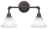 Vintage 2 Light Bath Bar, 7" White Muslin Glass
