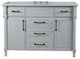 48" Single Vanity, Light Gray With White Carrara Marble Top