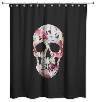 Floral Skull 71"x74" Shower Curtain