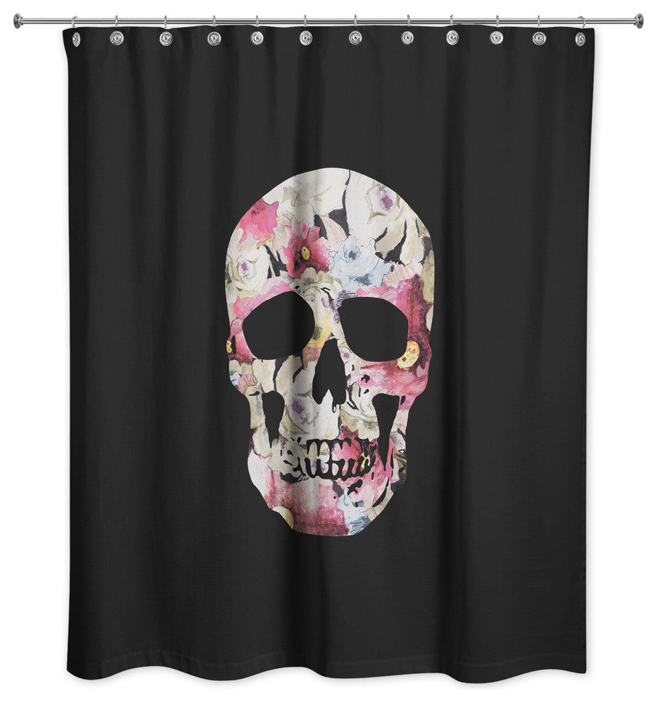 Floral Skull 71"x74" Shower Curtain