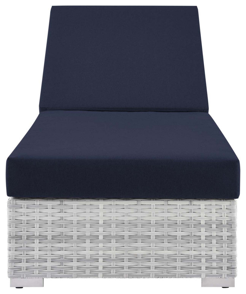 Convene Outdoor Patio Chaise Light Gray Navy