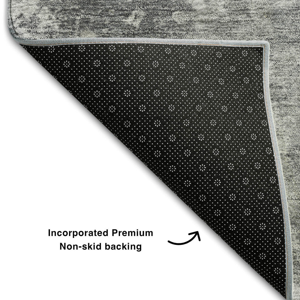 Premium Machine Washable Mayfield AMF573 Gray 8' x 10' Rug