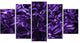Purple Crystal Texture Design, Contemporary Canvas Art Print, 60"x32", 5 Panels
