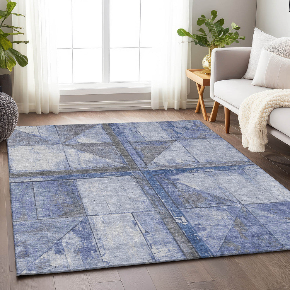 Machine Washable Indoor/Outdoor Chantille ACN1876 Denim 2'6" x 3'10" Rug