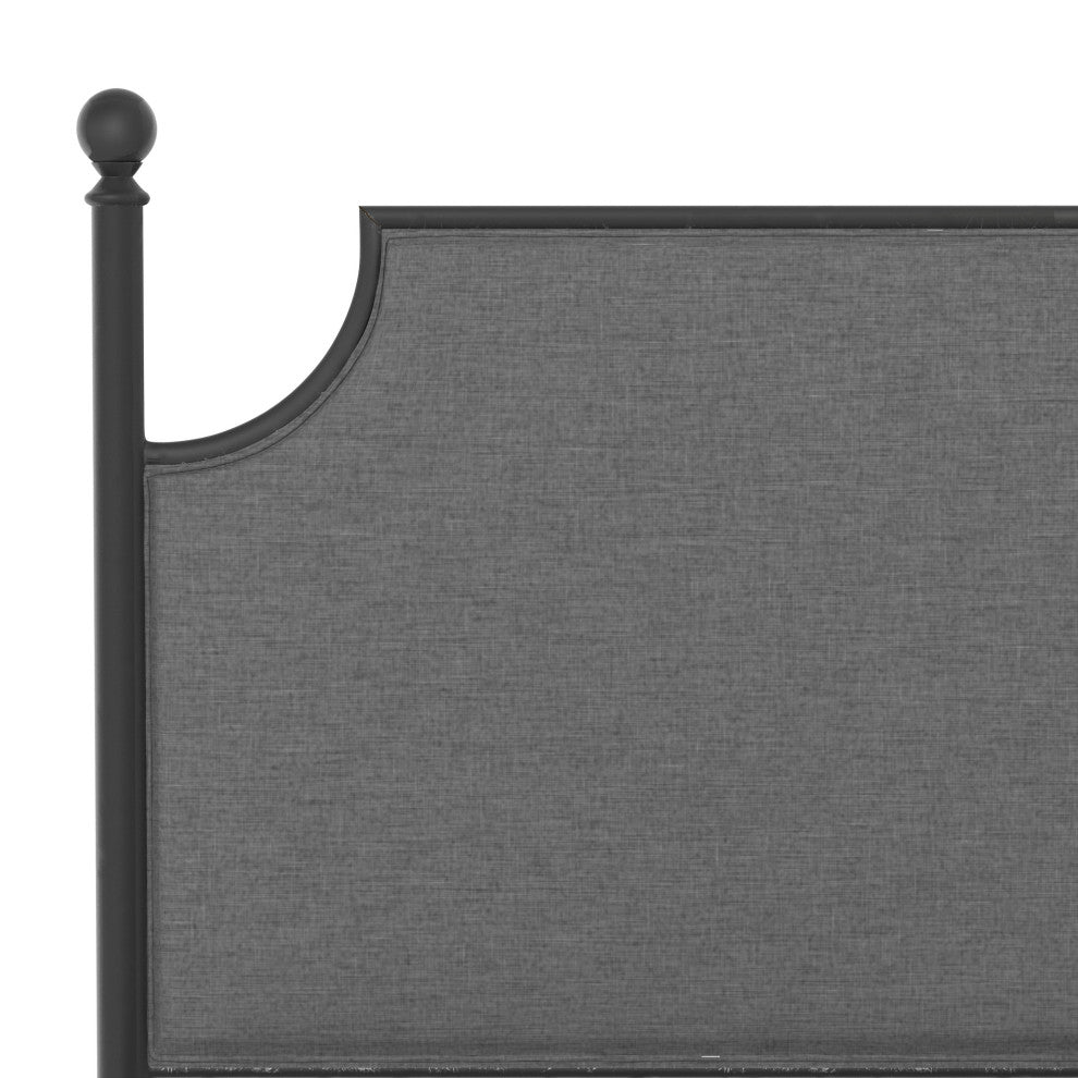 McArthur Metal and Upholstered Bed, Black, Queen