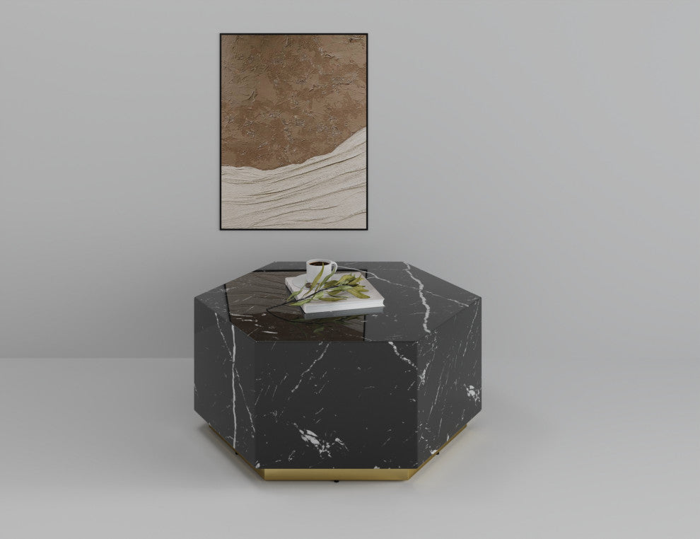 Hexagon MDF Coffee Table, Black