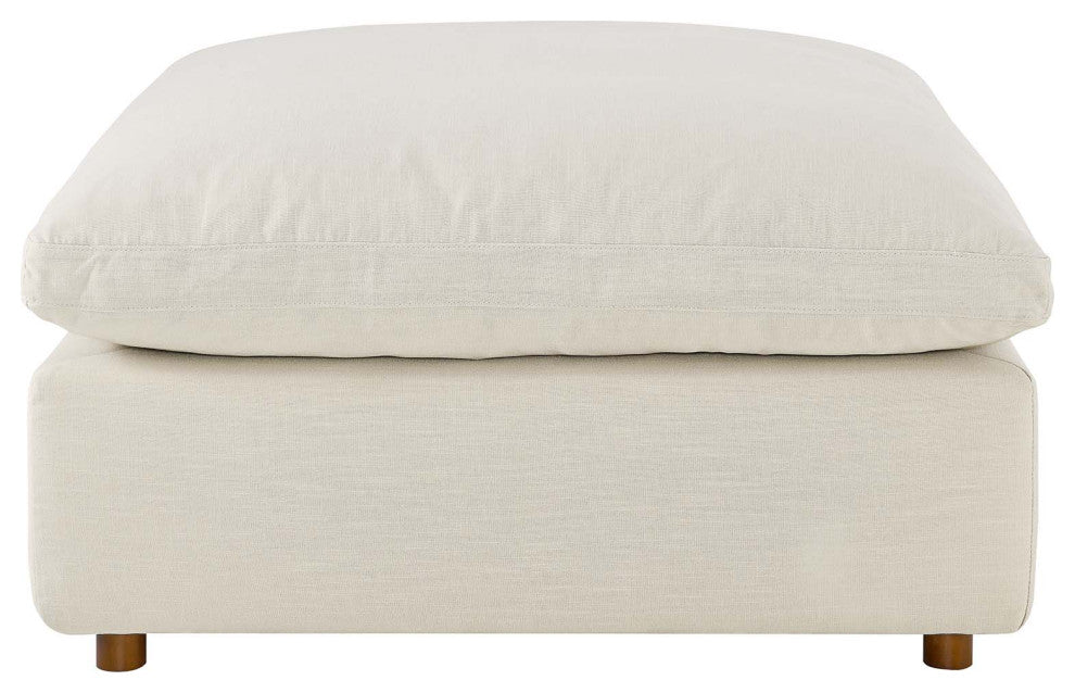 Ottoman Accent Chair, Beige, Fabric, Modern, Lounge Cafe Hotel Hospitality