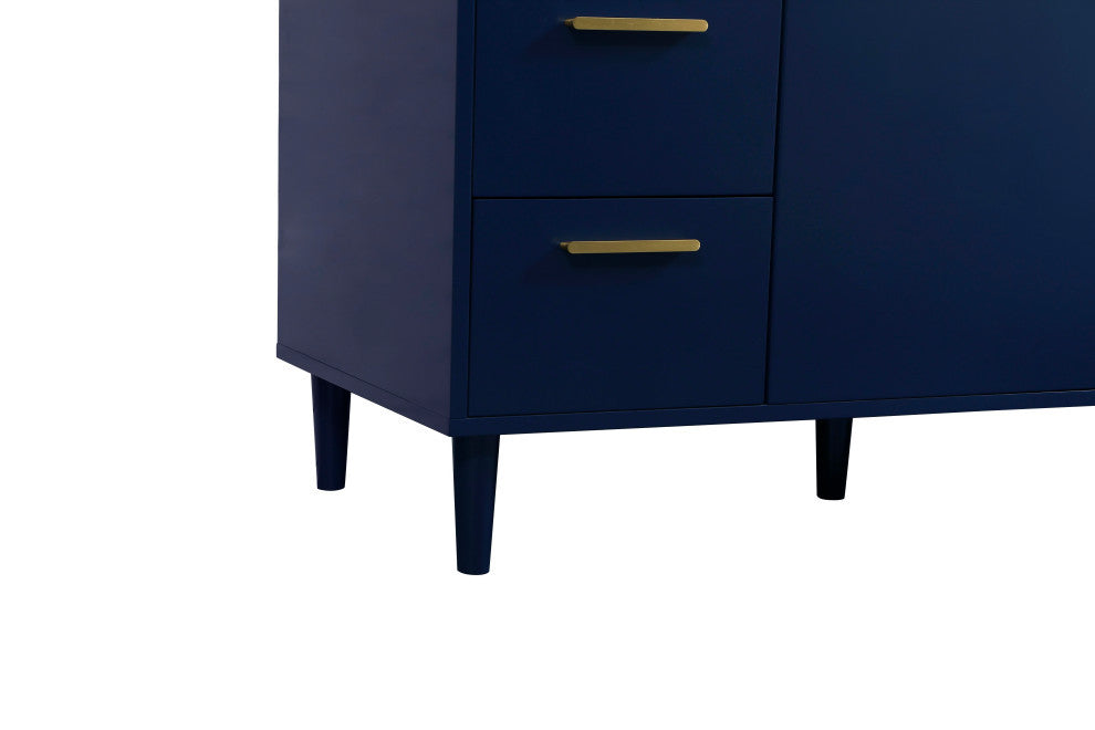 Home Living Modern Natural Oak-Light Bathroom Vanity, Blue, 48"
