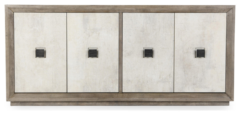 Denver Distressed Gray Sideboard Buffet, 4-Door