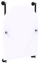 Carolina Crystal Arched Top Frameless Rail Mounted Mirror, Matte Black