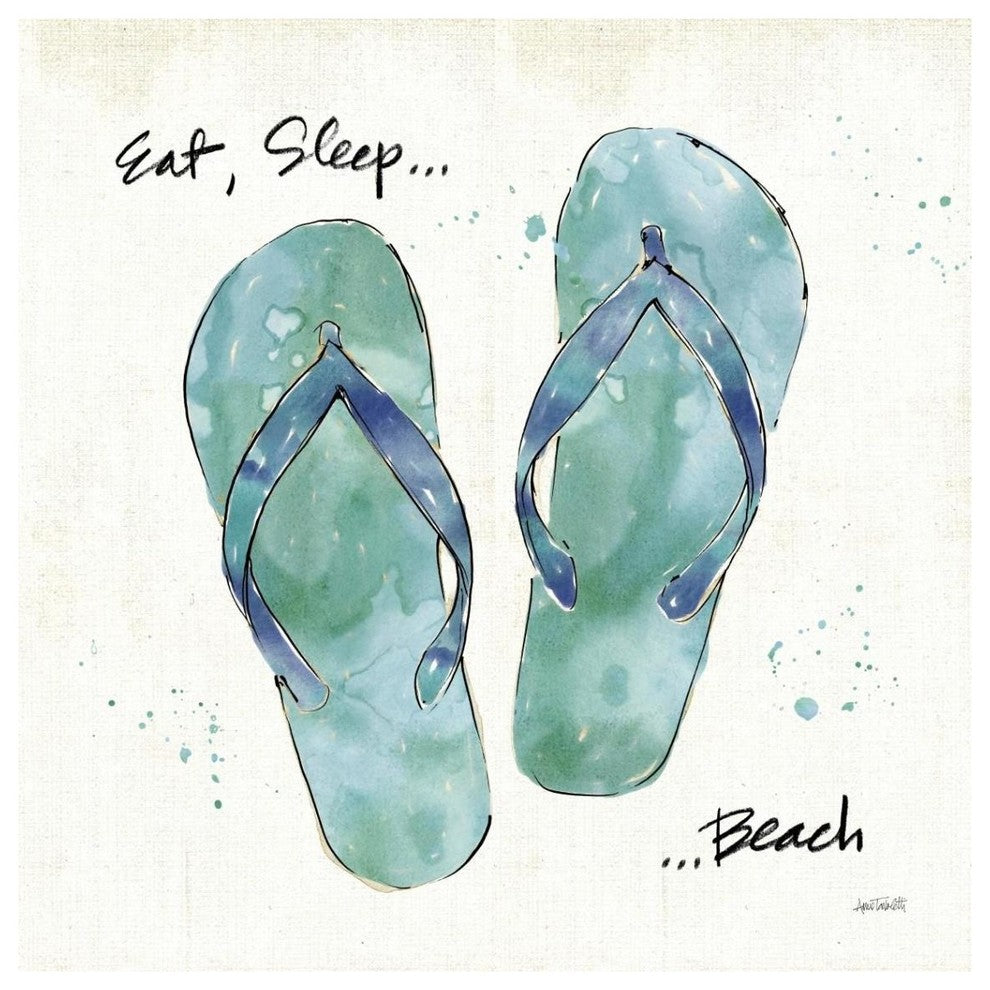 "Beach Divas VIII Aqua" Digital Paper Print by Anne Tavoletti, 38"x38"