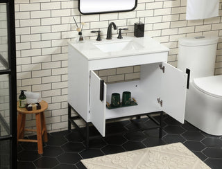 Home Living 19" Modern White-Light Bathroom Vanity
