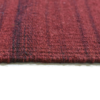 HAND WOVEN FLAT WEAVE KILIM WOOL ECO-FRIENDLY AREA RUGS-Solid,Dark Red