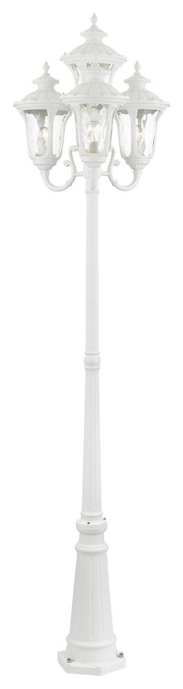 Textured White Traditional, Victorian, Sculptural, Outdoor Post Light