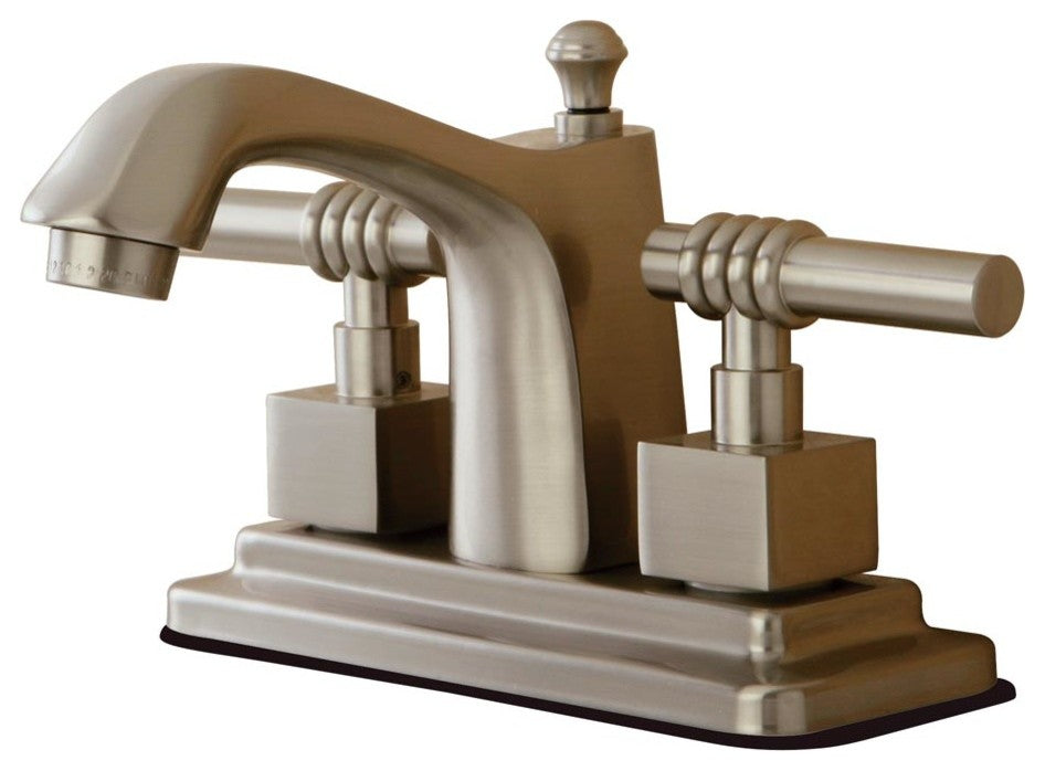 Milano Two Handle 4" Centerset Lavatory Faucet with Brass Pop-up
