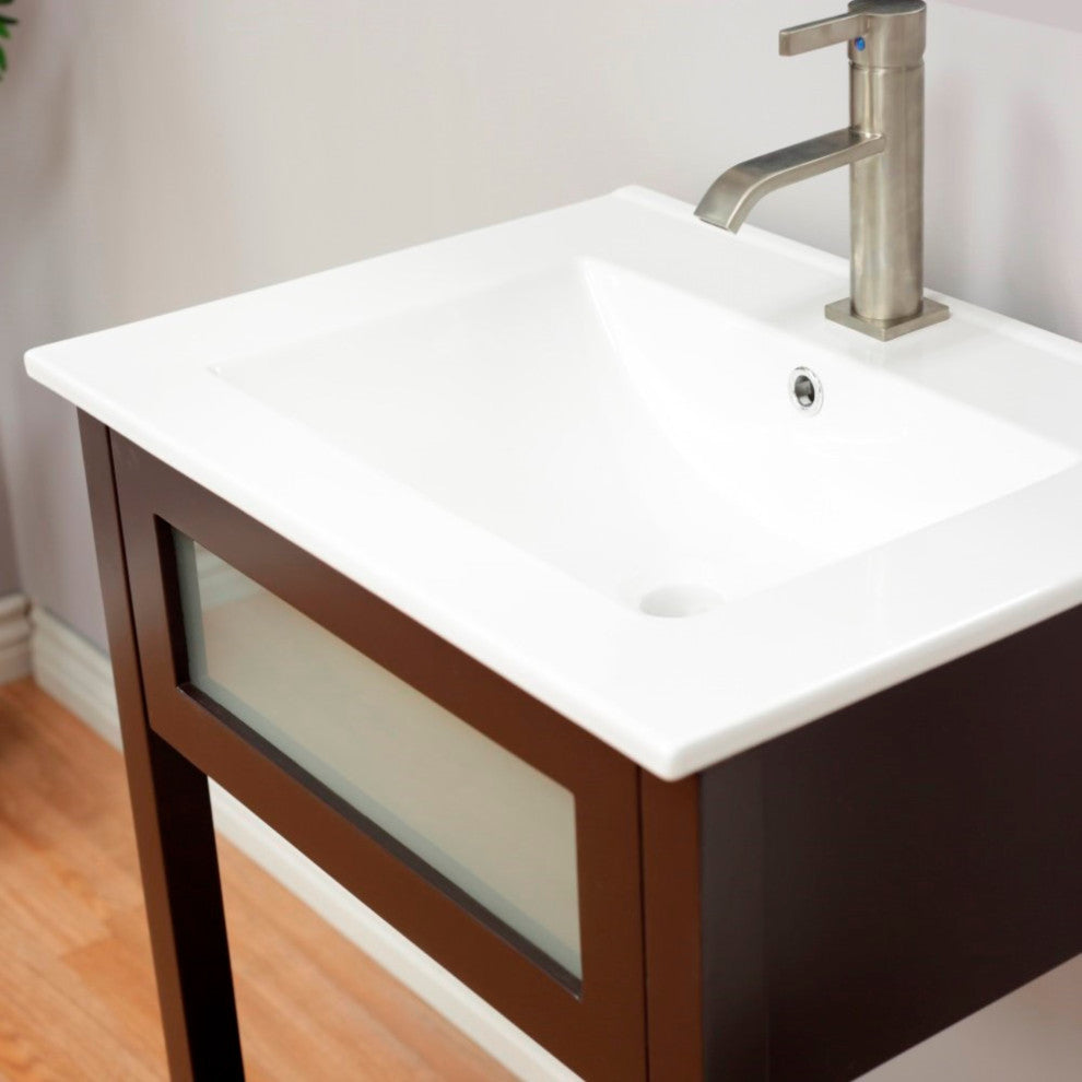 24" Single Sink Vanity-Manufactured Wood-Espresso