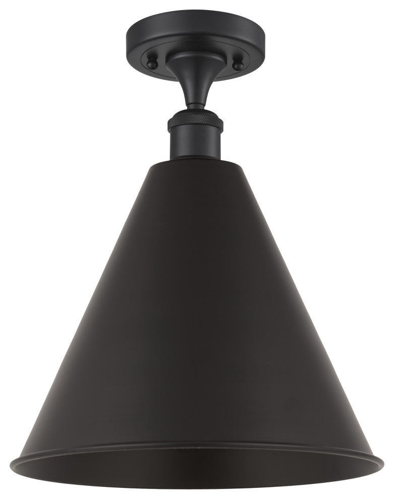 Ballston Cone Semi-Flush Mount, Matte Black, Matte Black
