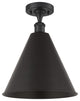 Ballston Cone Semi-Flush Mount, Matte Black, Matte Black