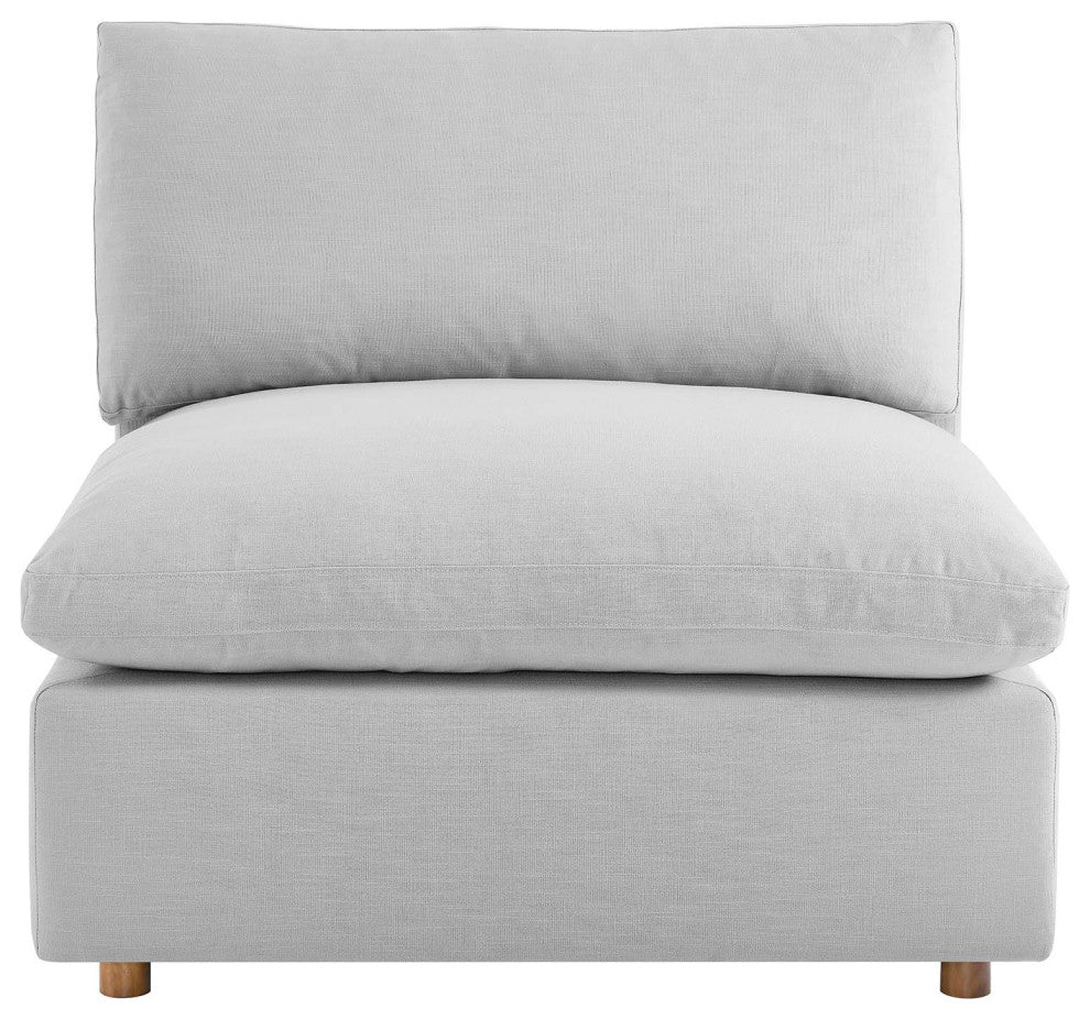 Commix Down Filled Overstuffed 5-Piece Armless Sectional Sofa, Light Gray