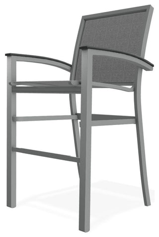 Bazza Sling Bar Height Stackable Outdoor Stool, Titanium/Graphite
