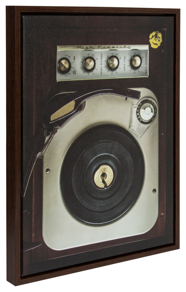 Sylvie High Fidelity 18x24 Walnut Brown Framed Canvas Wall Art