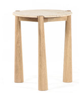 Carver Travertine Oak Side Table