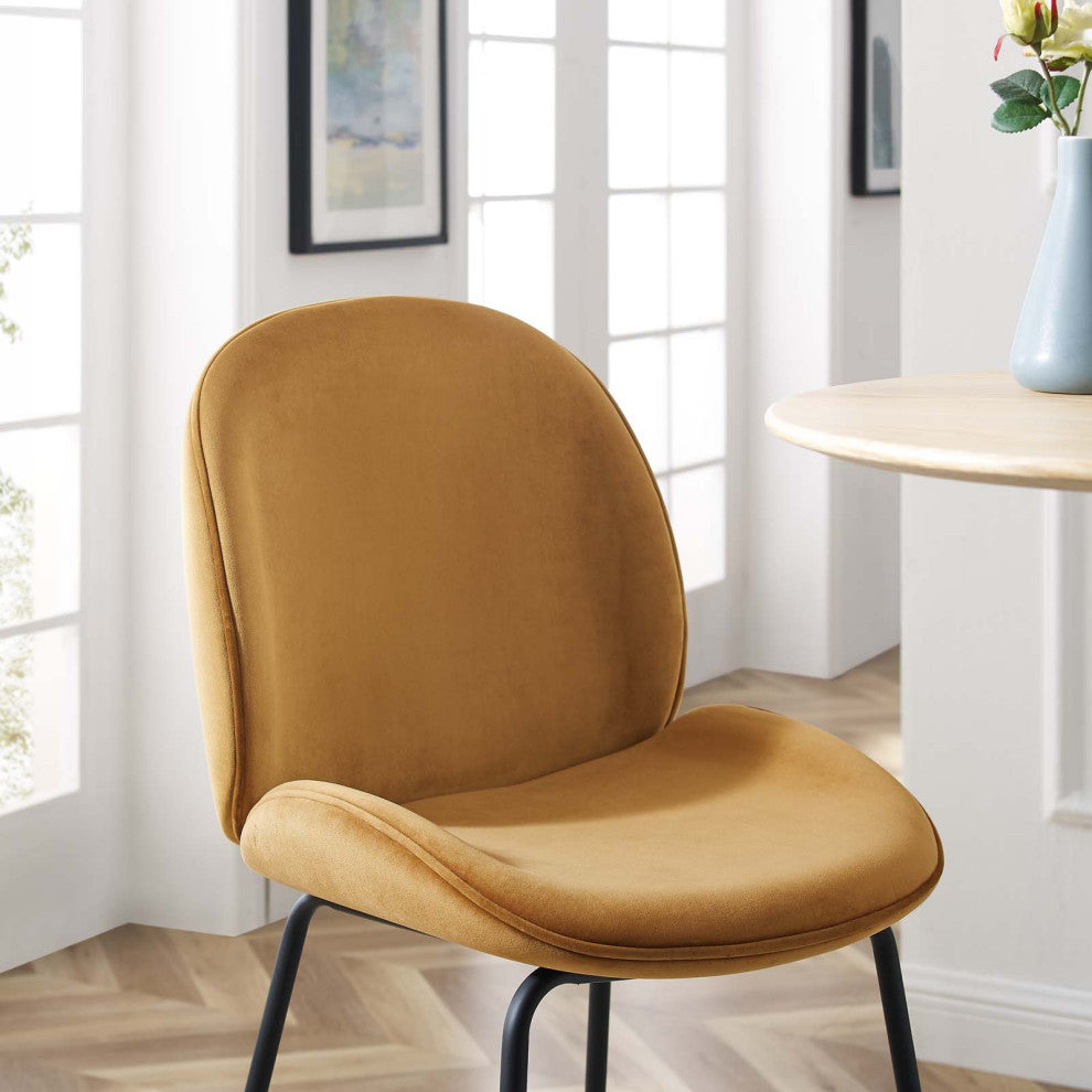Counter Stool Chair, Velvet, Metal, Brown, Modern, Bar Cafe Bistro Restaurant