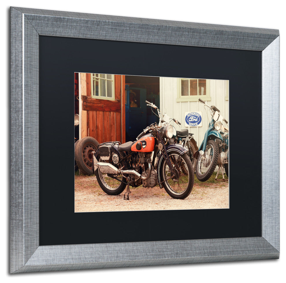 Jason Shaffer 'Old Garage' Matted Framed Art, Silver Frame, Black Mat, 20x16