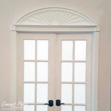 48"W x 24"H x 2"P Half Round Sunburst Pediment