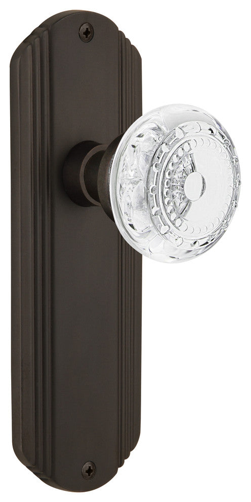 Deco Plate Single Dummy Crystal Meadows Knob, Oil-Rubbed Bronze, DECCME
