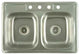 Gourmetier Double Bowl Self-rimming Kitchen Sink Satin Nickel K33228DBN
