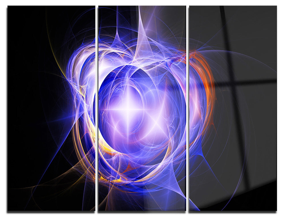 "Supernova Explosion Blue" Digital Metal Wall Art, 3 Panels, 36"x28"