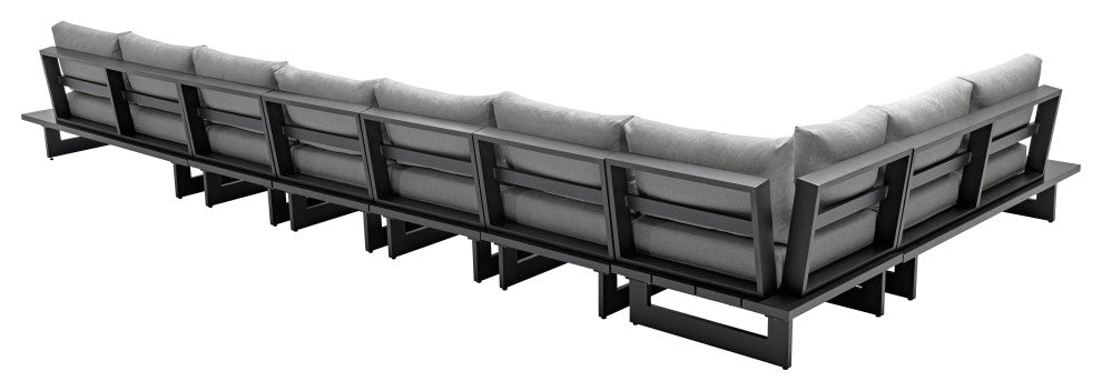 Maldives Grey Water Resistant Fabric Outdoor Patio Modular Sectional