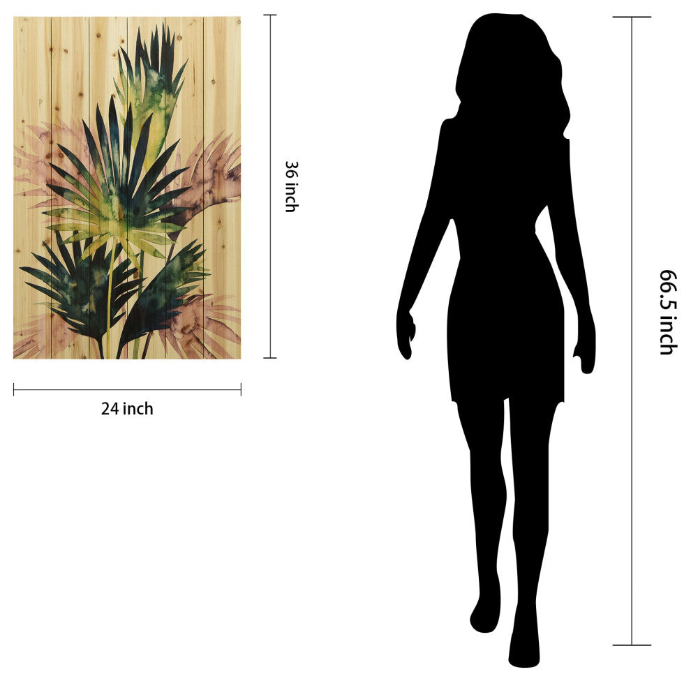 "Twilight Palms III" Wall Art Digital Print on Solid Wood