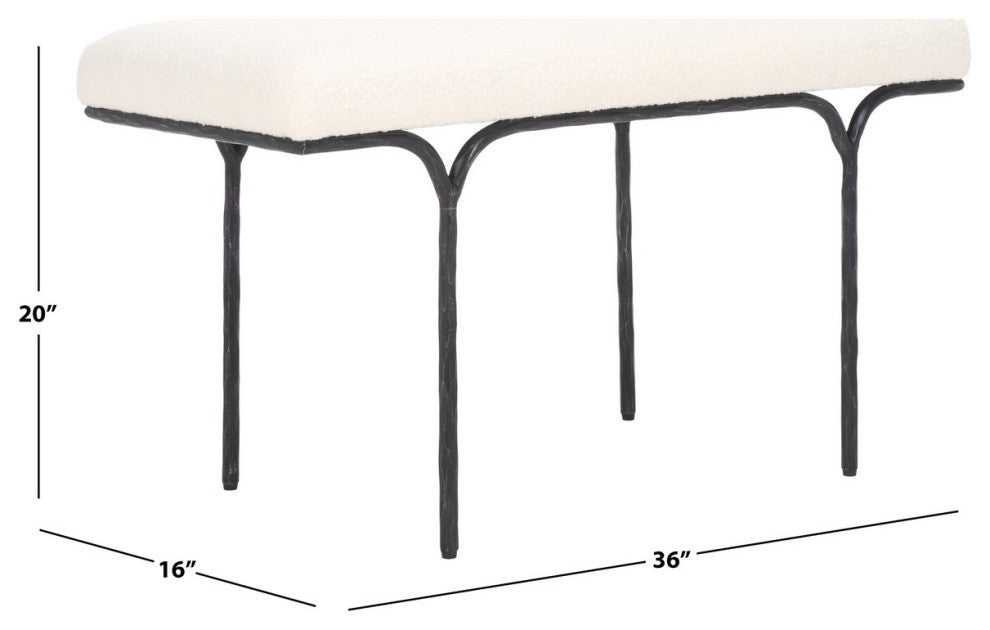 Safavieh Couture Marvin Boucle 36" Bench