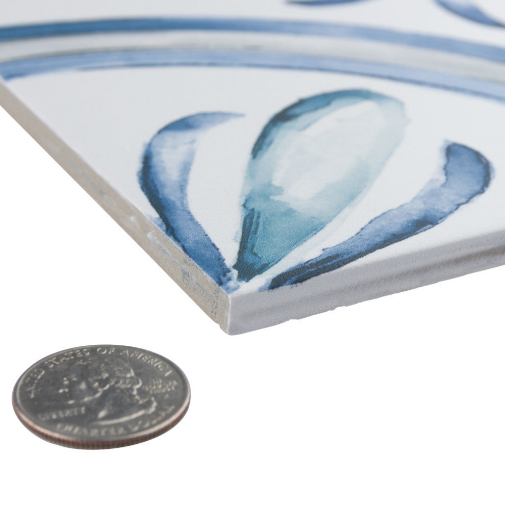 Saint Germain Gele Deco Rivette Porcelain Floor and Wall Tile