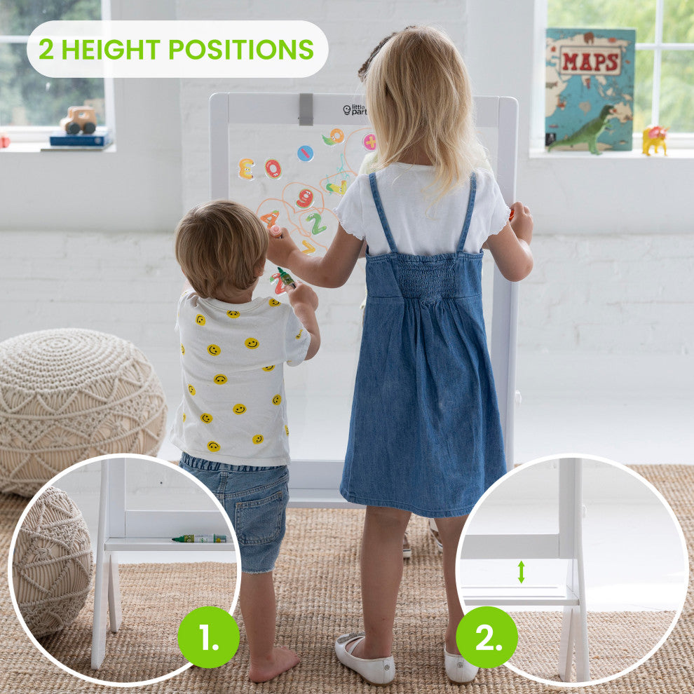 Little Partners Peek-A-Boo Adjustable Height Art Easel, Soft White